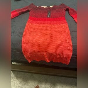 Fashion Nova Burgundy Knit Dress